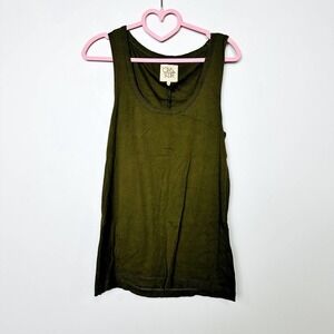 Chaser NWT Baby Rib Scoop Neck Cap Sleeve Muscle Tank Top Military Size Medium